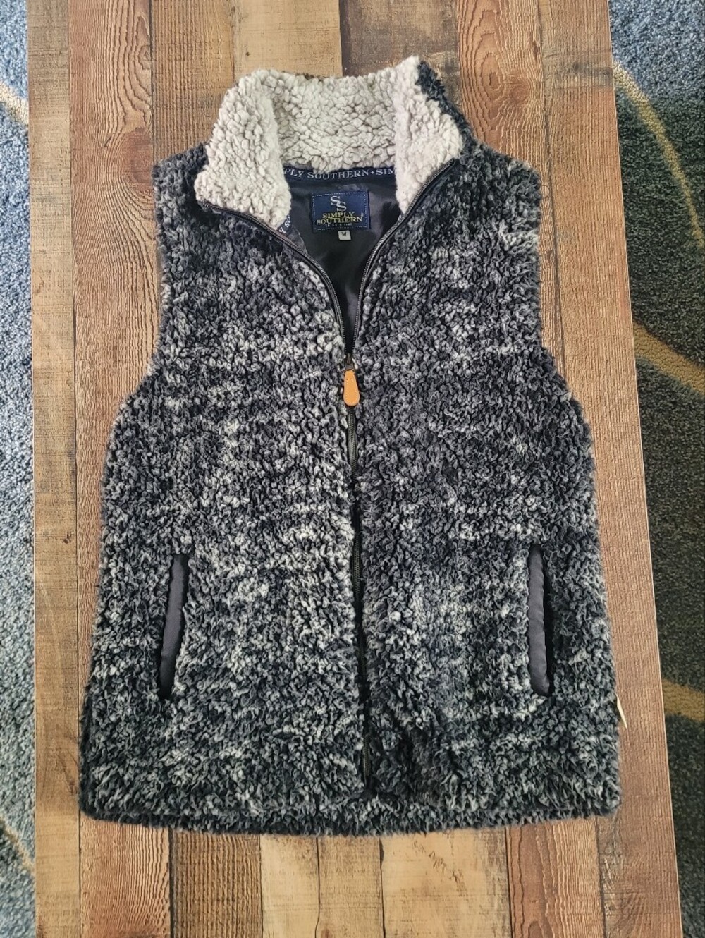 Simply Southern Gray Sherpa Vest, Women's Medium